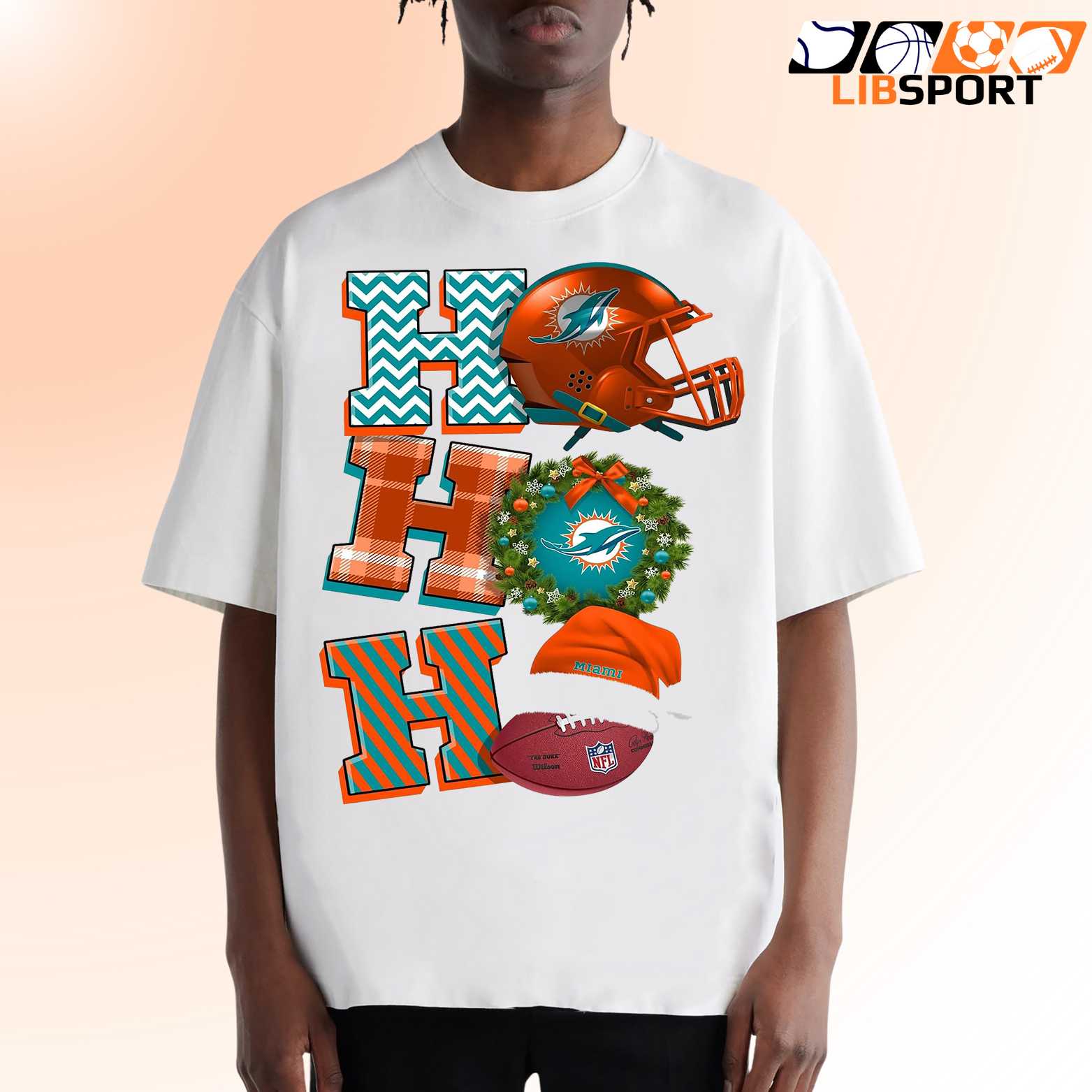 Miami Dolphins Christmas T-Shirt, Nfl Holiday Tee, Retro Football Gift
